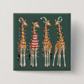 Niedliche Weihnachtsfeier Giraffe Funny Holiday An Button (Vorderseite)