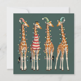 Niedliche Weihnachtsfeier Giraffe Funny Holiday An Feiertagskarte