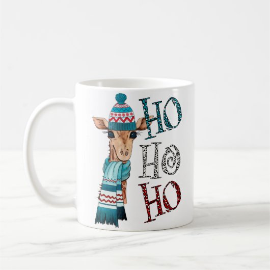 Niedliche Weihnachtsfeier Ho Ho Giraffe Kaffee Tas Kaffeetasse (Links)