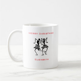Niedliche Weihnachtsfeier in der Silhouette Kaffeetasse