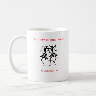 Niedliche Weihnachtsfeier in der Silhouette Kaffeetasse
