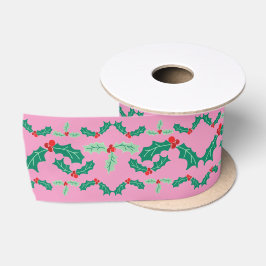 Niedliche Weihnachtsfeier in Rosa Satinband