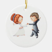 Niedliche Weihnachtsfeier Keramik Ornament (Vorne)