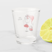 Niedliche Weihnachtsfeier mit Geschenken Schnapsglas (Rückseite)