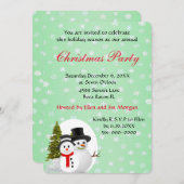 Niedliche Weihnachtsfeier mit Snowman Einladung (Vorne/Hinten)