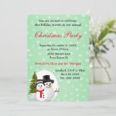 Niedliche Weihnachtsfeier mit Snowman Einladung (Stehend Vorderseite)