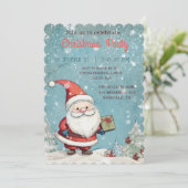 Niedliche Weihnachtsfeier Party Einladung (Stehend Vorderseite)