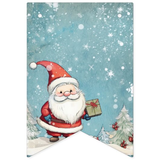 Niedliche Weihnachtsfeier Party Einladung Wimpelkette (Erste Fahne)