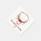 Niedliche Weihnachtsfeier Rentier Napkins Serviette (Ecke)