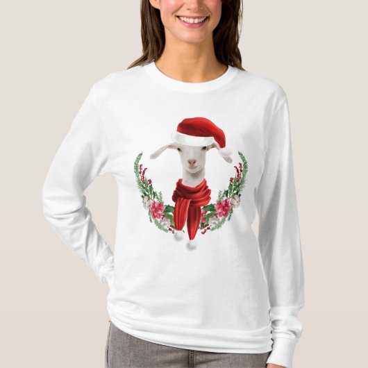 Niedliche Weihnachtsfeier Saanen Ziege Kind 2 mit T-Shirt (Vorderseite)