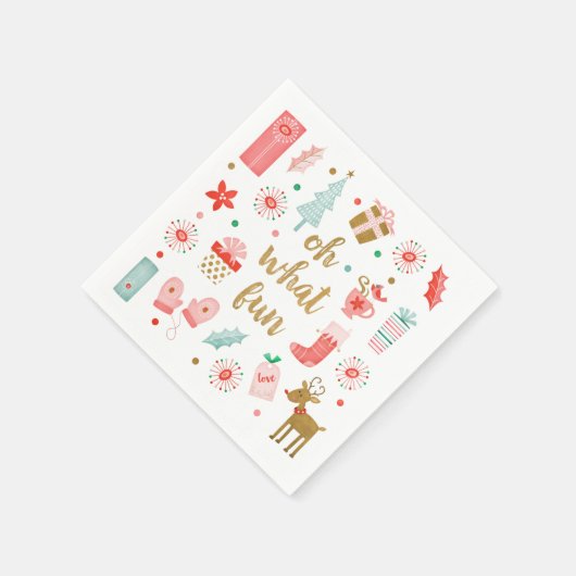 Niedliche Weihnachtsfeier Serviette (Ecke)