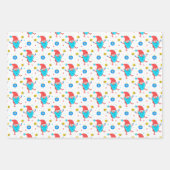 Niedliche Weihnachtsfeier Snowman Santa Reindeer Geschenkpapier Set (Vorderseite 2)