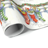 Niedliche Weihnachtsfeier, Strümpfe, Kamin Geschenkpapier (Rolleneckpunkt)