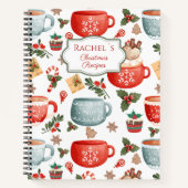 Niedliche Weihnachtsfeier Tasse Muster Rezept Notizblock (Vorderseite)