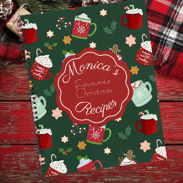 Niedliche Weihnachtsfeier Tasse Muster Rezept Notizblock