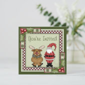 Niedliche Weihnachtsfeier und Weihnachtsfeier in R Einladung (Stehend Vorderseite)