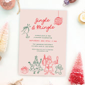 Niedliche Weihnachtsfeier von Funky Doodles Einladung