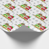 Niedliche Weihnachtsfeiern auf dem Zweig Festliche Geschenkpapier (Ecke)