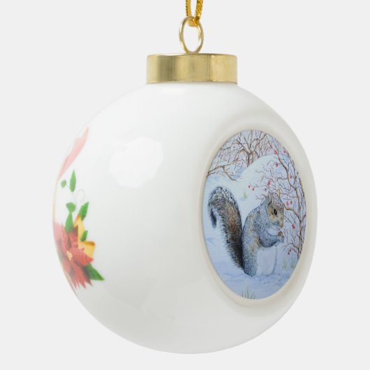 Niedliche Weihnachtsfeiern Keramik Kugel-Ornament (Links)