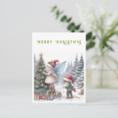 Niedliche Weihnachtsfeiern Weihnachtskarte Feiertagspostkarte (Stehend Vorderseite)