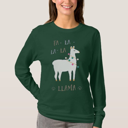 Niedliche Weihnachtsfeiertage Fa-La-La-Llama T-Shirt (Vorderseite)