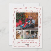 Niedliche Weihnachtsfeiertage Foto Spaß Rot Feiertagskarte (Rückseite)