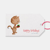 Niedliche Weihnachtsfeiertage Geschenkanhänger (Vorderseite (Horizontal))