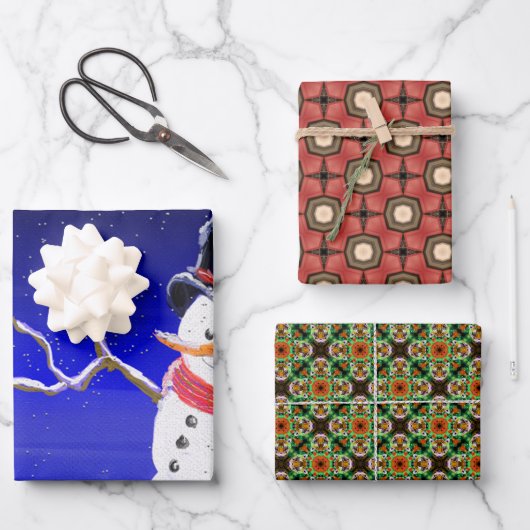 Niedliche Weihnachtsfeiertage Geschenkpapier Set (Vorderseite)