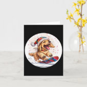 Niedliche Weihnachtsfeiertage Golden Retriever Hun Karte (Gelbe Blume)