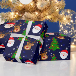 Niedliche Weihnachtsfeiertage im Weihnachtsmann Geschenkpapier