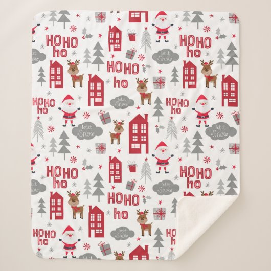 Niedliche Weihnachtsfeiertage im Weihnachtsmann Sherpadecke (Vorderseite)