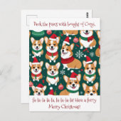 Niedliche Weihnachtsfeiertage in Corgi Postkarte (Vorne/Hinten)