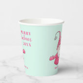 Niedliche Weihnachtsfeiertage in Rosa und Minzgrün Pappbecher (Links)