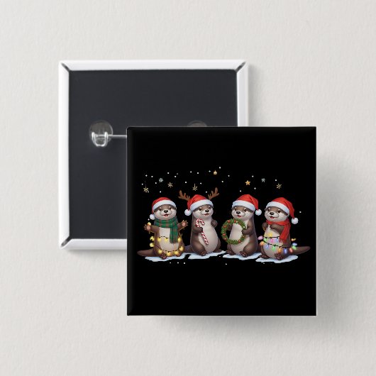 Niedliche Weihnachtsfeiertage in Weihnachtsmannmüt Button (Vorne & Hinten)