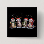 Niedliche Weihnachtsfeiertage in Weihnachtsmannmüt Button (Vorderseite)