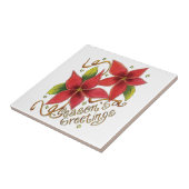Niedliche Weihnachtsfeiertage mit Poinsettias Fliese (Seite)