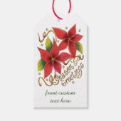 Niedliche Weihnachtsfeiertage mit Poinsettias Geschenkanhänger (Vorderseite)