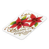 Niedliche Weihnachtsfeiertage mit Poinsettias Magnet (Linke Seite)