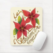 Niedliche Weihnachtsfeiertage mit Poinsettias Mousepad (Mit Mouse)
