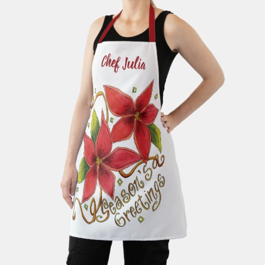 Niedliche Weihnachtsfeiertage mit Poinsettias Schürze (InSitu)