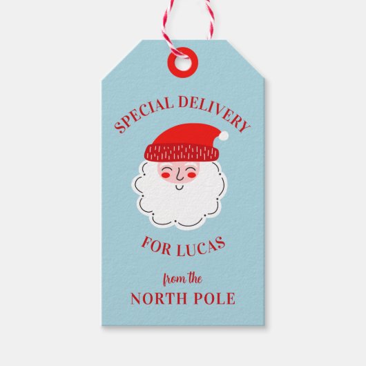 Niedliche Weihnachtsfeiertage Nordpol Sonderliefer Geschenkanhänger (Vorderseite)