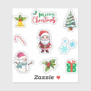 Niedliche Weihnachtsfeiertage - Paket 9pc Aufkleber