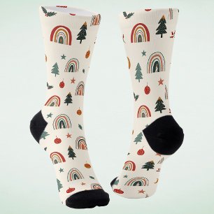 Niedliche Weihnachtsfeiertage Rainbows Feiertagnam Socken