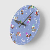 Niedliche Weihnachtsfeiertage Runde Wanduhr (Winkel)