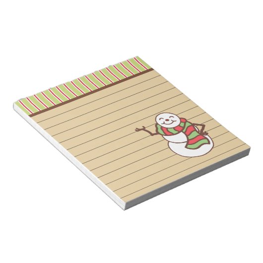 Niedliche Weihnachtsfeiertage Snowman Notepad Gesc Notizblock (angewinkelt)
