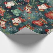 Niedliche Weihnachtsfeiertage - Strumpf Geschenkpapier (Ecke)