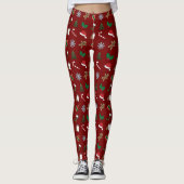 Niedliche Weihnachtsfeiertage-Symbole Leggings (Vorderseite)