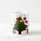 Niedliche Weihnachtsfeiertage Tree Snowman Stars B Kaffeetasse (Mittel)