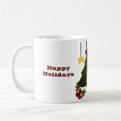 Niedliche Weihnachtsfeiertage Tree Snowman Stars B Kaffeetasse (Links)