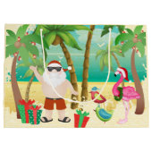 Niedliche Weihnachtsfeiertage und tropische Vögel Große Geschenktüte (Rückseite)